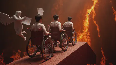 地獄の扉、バリアフリー化で天国から苦情