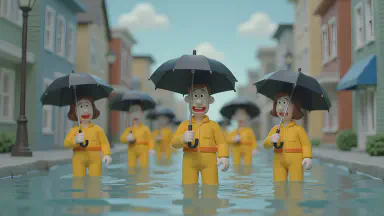 梅雨入りで街がバイオ村に、傘が防護服認定 - Style 1