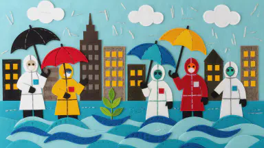 梅雨入りで街がバイオ村に、傘が防護服認定 - Style 3