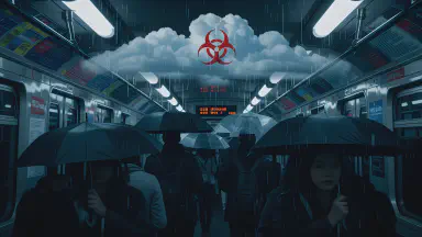 梅雨入りで街がバイオ村に、傘が防護服認定 - Style 5