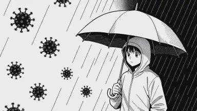 梅雨入りで街がバイオ村に、傘が防護服認定 - Style 7