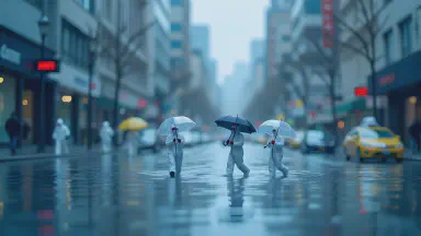 梅雨入りで街がバイオ村に、傘が防護服認定 - Style 8