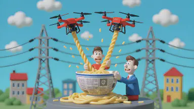 蕎麦配送ドローン、空で絡まり停電 - Style 1