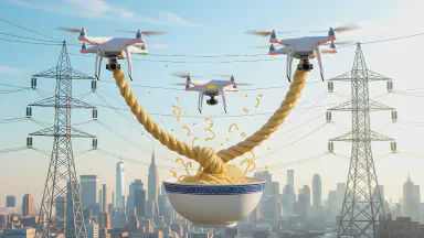 蕎麦配送ドローン、空で絡まり停電 - Style 5