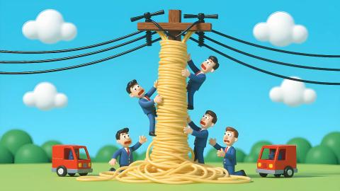 蕎麦配送ドローン、空で絡まり停電