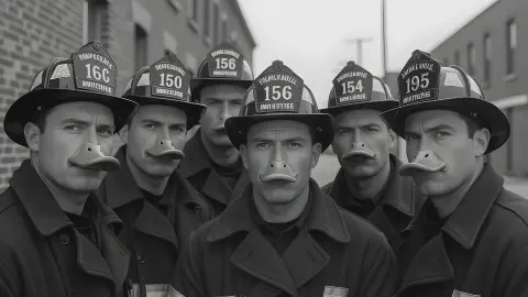 All "Duck Faces" Were Remote-Controlled from Space. Firefighters May Have Unconsciously Inherited "Reception Pose"