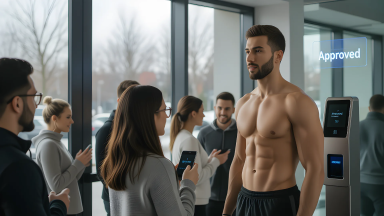 "Life Rebuilding Gym" Introduces "Muscle Verification" for Membership Screening. Biceps for Identity Verification, Abs for Credit Assessment. - Main Image