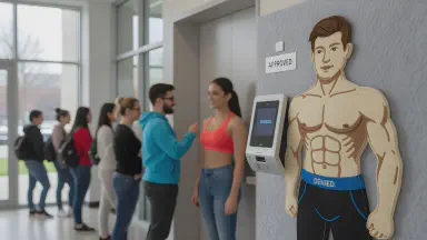 "Life Rebuilding Gym" Introduces "Muscle Verification" for Membership Screening. Biceps for Identity Verification, Abs for Credit Assessment. - Style 2