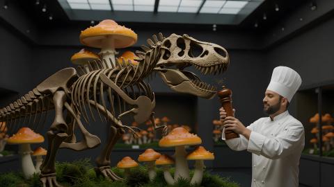 Tyrannosaurus Rex Was Actually a Giant Shimeji Mushroom. Possibility Emerges That Oyakodon on Dining Tables Was 'Real Parent and Child'