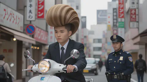 「もはやヘルメット」Z世代の超硬質リーゼント、ついに警察が“着用物”と認定