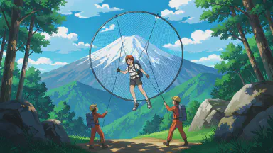 Anti-Gravity Sandals Too Effective, Hikers Keep Floating Away; Rescue Teams Resort to Giant Butterfly Nets - Style 1