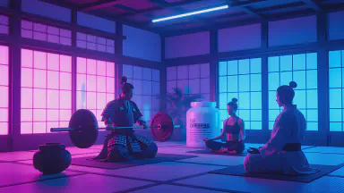 From Tranquil Tea Room to Thunderous Shouts: Three Squats for Etiquette, Protein Shake for Tea - Style 2