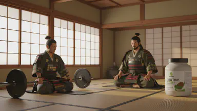 From Tranquil Tea Room to Thunderous Shouts: Three Squats for Etiquette, Protein Shake for Tea - Style 4