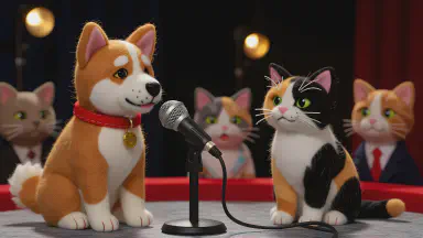 Faction Conflict Intensifies in Animal Shelter Reality Show. Shiba Inu Tearfully Says in Interview: "I Cannot Forgive That Calico Cat's Espionage" - Style 2