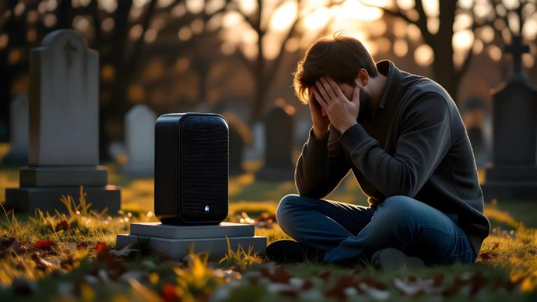 ガジェット霊園でAI、最後の言葉は「パスワードは…」。所有者、データ取り出せず号泣。