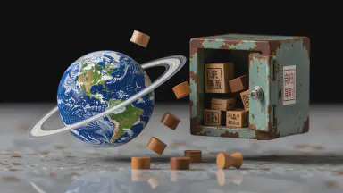 Mystery Object in Orbit Identified as Lost Government Cabinet from the 80s. Government: 'It's a Piggy Bank for the Future' - Style 3