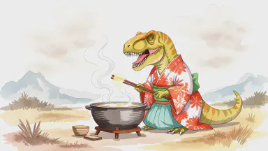 白亜紀で「鍋奉行」のT-REXが発見される。「春菊は最後だ」と熱弁、時空探査チームは気まずさのあまり即時帰還 - Style 5