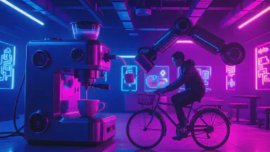 最新AIバリスタ、動力源は「ペダルを漕ぐ人間」。CEOは「究極の有機エネルギー」と説明 - Style 1