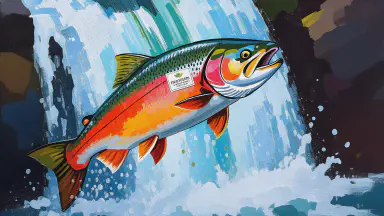 「プロテインは天然物に限る」川を遡上するムキムキ鮭、大手サプリ会社と電撃契約 - Style 4