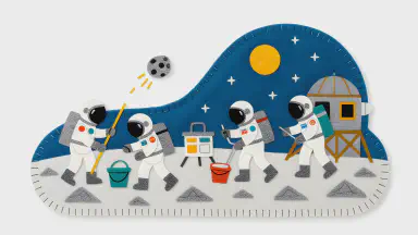 Lunar Workers Urgently Needed at 1,300 Yen/Hour. Benefits Include 'Zero-Gravity Back Pain' and Return Fuel Costs Deducted from Pay - Style 2