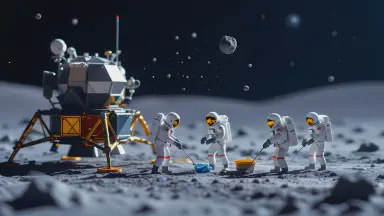 Lunar Workers Urgently Needed at 1,300 Yen/Hour. Benefits Include 'Zero-Gravity Back Pain' and Return Fuel Costs Deducted from Pay - Style 4