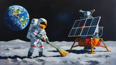 Lunar Workers Urgently Needed at 1,300 Yen/Hour. Benefits Include 'Zero-Gravity Back Pain' and Return Fuel Costs Deducted from Pay - Style 5