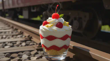 "Apologies for Delays Served as Parfait" - New Sweet Created on Heat-Warped Rails Goes on Sale Today - Style 3