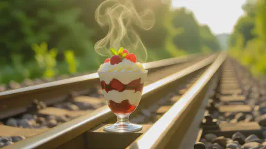 "Apologies for Delays Served as Parfait" - New Sweet Created on Heat-Warped Rails Goes on Sale Today - Style 4