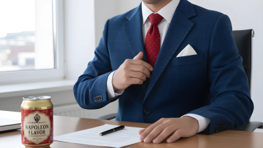 Drinkable Genius 'Napoleon Can' - Side Effects Include 'Unconsciously Tucking Hand into Jacket,' Consumer Group Alleges False Advertising - Main Image