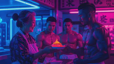 「おばあちゃんの激辛おはぎで筋肉が違法に成長」ボディビル界、和菓子屋に震撼。店主は“筋肉密売人”として指名手配 - Style 3