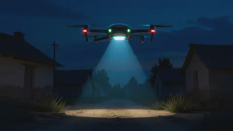 On Blackout Nights, the Only Light Illuminating the Village is the Delivery Lamp of 'Drone Bento'
