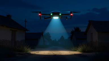 On Blackout Nights, the Only Light Illuminating the Village is the Delivery Lamp of 'Drone Bento' - Main Image