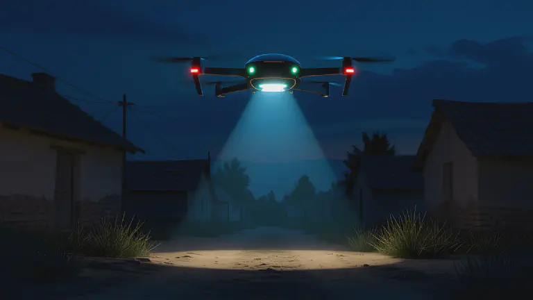 On Blackout Nights, the Only Light Illuminating the Village is the Delivery Lamp of 'Drone Bento'