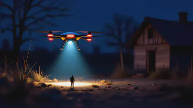 On Blackout Nights, the Only Light Illuminating the Village is the Delivery Lamp of 'Drone Bento' - Style 2