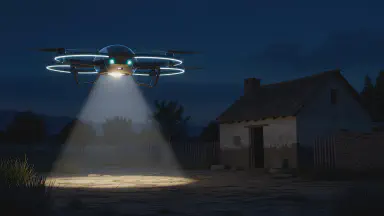 On Blackout Nights, the Only Light Illuminating the Village is the Delivery Lamp of 'Drone Bento' - Style 4