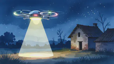 On Blackout Nights, the Only Light Illuminating the Village is the Delivery Lamp of 'Drone Bento' - Style 5