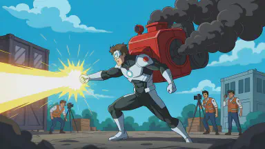 "True Hero" Emits Black Smoke with Every Special Attack. Power Source Revealed to be Diesel Engine - Style 1