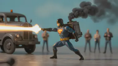 "True Hero" Emits Black Smoke with Every Special Attack. Power Source Revealed to be Diesel Engine - Style 3