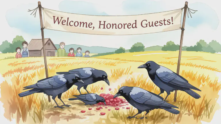 カラスを「賓客」として招待した村、収穫ゼロで食糧難に。カラスからの”支援物資”で冬を越す。