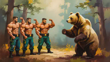 "Persuade Bears with Bench Press" - City Hall Passes Japan's First Muscle Ordinance for Wildlife Control - Style 2