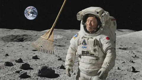 月面枯山水、まさかの低評価レビュー。「石の配置に哲学がない」と酷評され、庭師を緊急射出