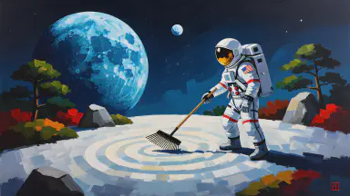 月面枯山水、まさかの低評価レビュー。「石の配置に哲学がない」と酷評され、庭師を緊急射出 - Style 3