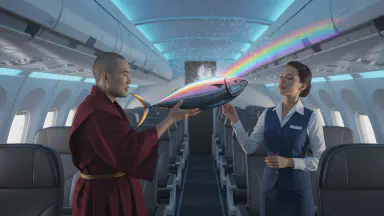 「これは解脱です」仏僧役の俳優、冷凍マグロで航空機を“浄化”。乗務員は恍惚の表情で気絶 - Style 3