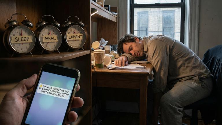 政府、『暇税』でボランティア強制　睡眠はぜいたく品に