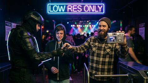 Admission Requires a "2 Megapixel or Less Digital Camera." Instant Ejection for High-Quality Smartphone Owners as Industry's First "Low-Resolution Priority Gate" Launches