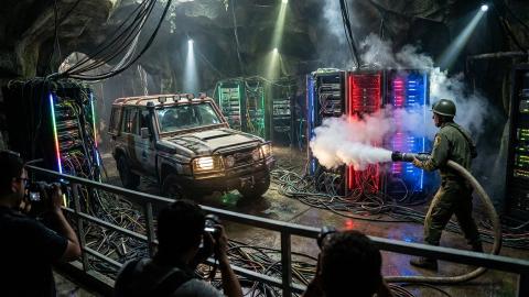 Theme Park's New Attraction: The Wild Server Feeding Show — Liquid Nitrogen Blasted at Rampaging AI as Crowds Go Wild