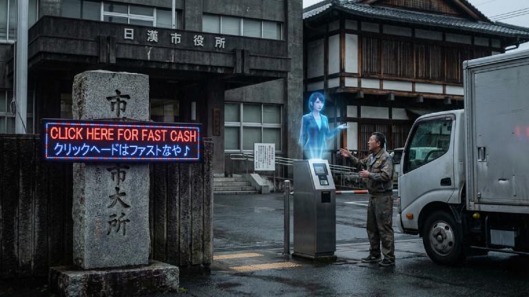 AI市長、町名を「【実質0円】高収入・裏バイト・整形」に変更 物流網が全停止