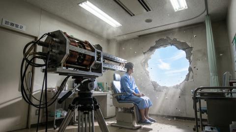 Salvation for the All-Nighter Crew? "Railgun Acupuncture" Commercialized: Mach 7 Iron Cores Vaporize Stiffness, But Turn Workrooms into Swiss Cheese