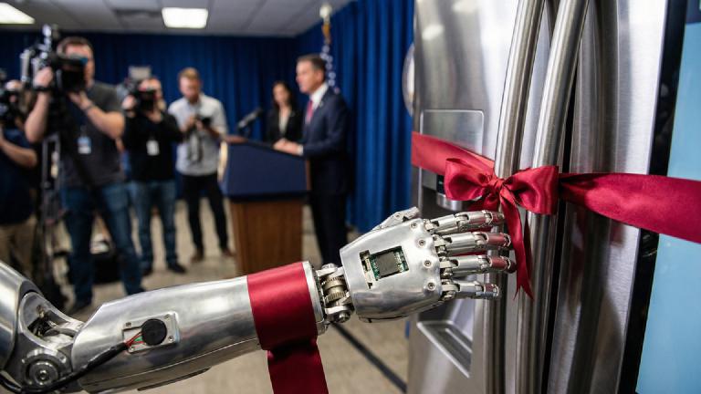 AI市長候補、スマート冷蔵庫と「冷却婚」発表　「炎上対策に最強のパートナー」と支持率沸騰