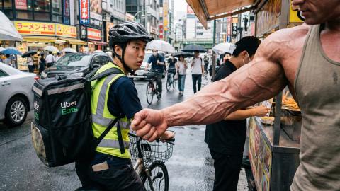 自撮り界隈に激震、「第1種タンクトップ着用免許」剥奪へ　上腕二頭筋のテカリが対向車を失明させる事故多発で